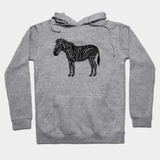 Zebra Ink Art - cool African animal design - on white Hoodie